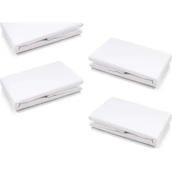 Prostěradlo Zvýhodněná sada 4 ks bavlněných prostěradel LUX 180x80 cm, barva bílá