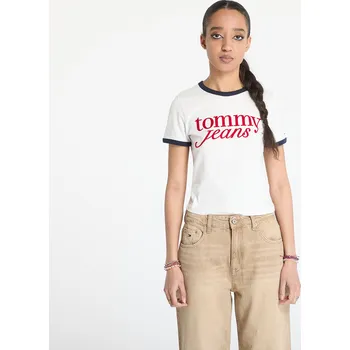 Tričko Tommy Jeans Slim Script Tee White S