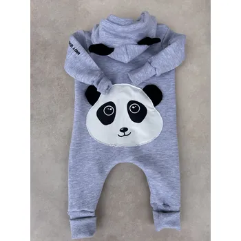 Dětský overall ANDY Boom Dětský teplákový overal panda grey rostoucí velikost: 92/98
