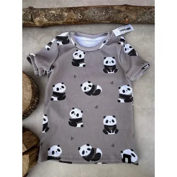 ANDY Boom tričko žebrované BASIC panda taupe Velikost děti: 92
