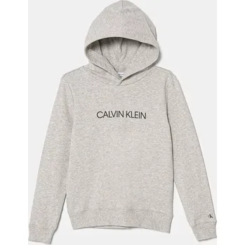 Oblečení a móda Dětská bavlněná mikina Calvin Klein Jeans IU0IU00163.4890 šedá 90X, vel. 128