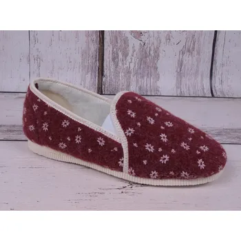 Dámská obuv Bačkory papuče dámské Pegres 1032 důchodky vínové s květy velikost: 38