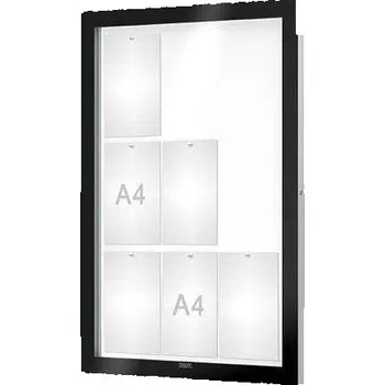 Informační tabulka Venkovní černá moderní vitrína Edge, 9 x A4 + doprava zdarma