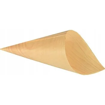 Jednorázové nádobí Dřevěné kornoutky na finger food 110 mm 50 Ks Ekologické