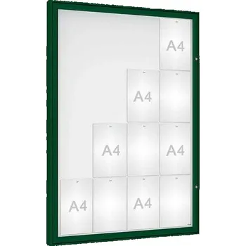 Informační tabulka Venkovní vitrína Classique, 16 x A4, sklo, zelená + doprava zdarma