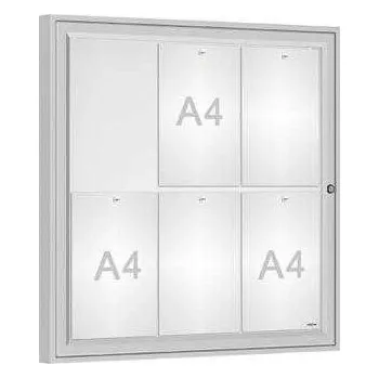 Informační tabulka Venkovní vitrína Classique, 6 x A4, sklo, elox + doprava zdarma