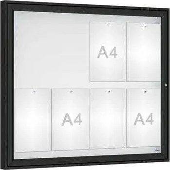 Informační tabulka Venkovní vitrína Classique, 8 x A4, plexi, černá + doprava zdarma