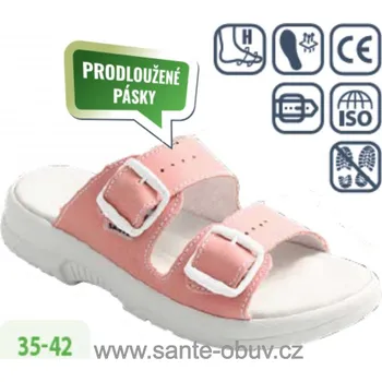 Dámská zdravotní obuv SANTÉ N/517/34P/O37/SP RŮŽOVÁ zdravotní pracovní pantofel, --- - 36