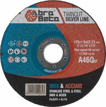 Řezný kotouč Abra Beta Kotouč dvojí řez na ocel a nerez, rovný 125x1,6, Ř/R