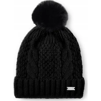 Podprsenka Dámská zimní Čepice PUCCINI s bambulkou, silný úplet, černá CZ2411-1