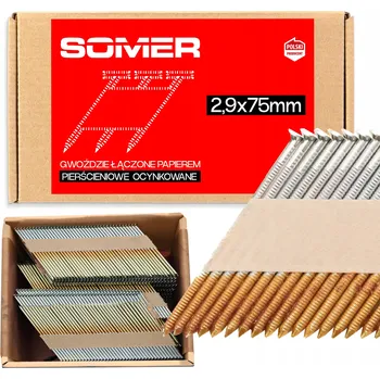 Hřebík Hřebíky do hřebíkovačky pozinkované, papírově spojené 2,9x75 R 3000 ks POZINK