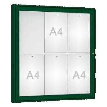 Informační tabulka Venkovní vitrína Classique, 6 x A4, plexi, zelená + doprava zdarma