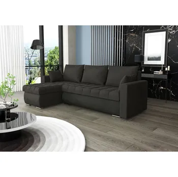 Sedací souprava Rohová sedačka MIRABILIS, černá látka +možnost VÝNOSU + PROVĚŘENO zákazníky + vyzvednutí ZDARMA