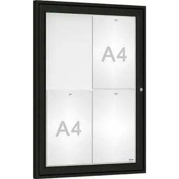 Informační tabulka Venkovní elegantní vitrína Tradition, 4 x A4, černá + doprava zdarma