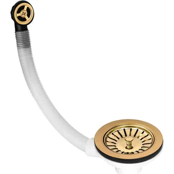 Vodovodní baterie Gamma Gamma, sítko do sifonu s přepadem Lavre 115mm, zlatá lesklá, GMA-1SGDZP