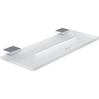 Koupelnový nábytek Police do koupelny s otvory, bílá matná plexiglass, úchyty chrom, 30 cm NIMCO IXI police Ki X430-26 Nimco