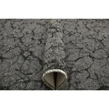 Koberec KOBEREC SMYČKOVÝ NA FILCU ŠEDÝ ČERNÝ VZOR JAKO MRAMOR MARBLE 100x150 cm
