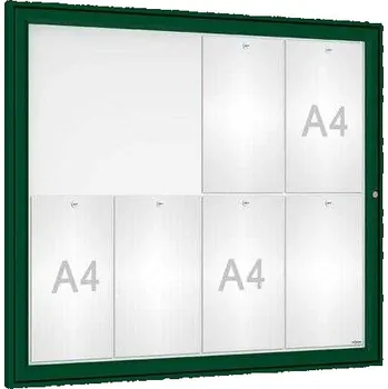 Informační tabulka Venkovní elegantní vitrína Tradition, 8 x A4, zelená + doprava zdarma
