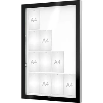 Informační tabulka Venkovní černá moderní vitrína Edge, 16 x A4 + doprava zdarma