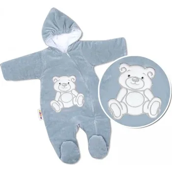 Dětská móda BABY NELLYS Kombinézka/overálek Teddy Bear - šedá 74 (6-9m)
