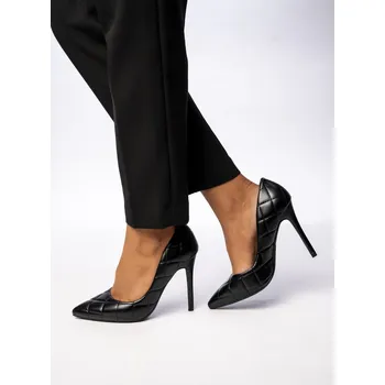 Dámské lodičky Černé lodičky v prošívaném vzhledu