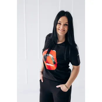 Dámské šaty ANDY Boom Dámské tričko jahoda černé velikost dospělí: S