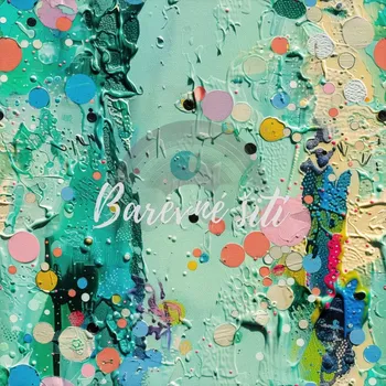 Galanterie Teplákovina, Barevné fleky na světle zelené (E) (Kvalitní teplákovina Bella)