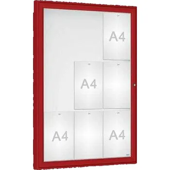 Informační tabulka Venkovní vitrína Classique, 9 x A4, plexi, červená + doprava zdarma