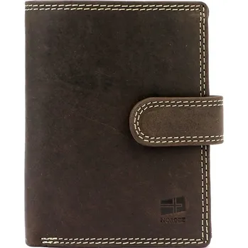 Peněženka Pevná "lovecká" tmavěhnědá kožená peněženka Nordee na výšku BJORN N4L