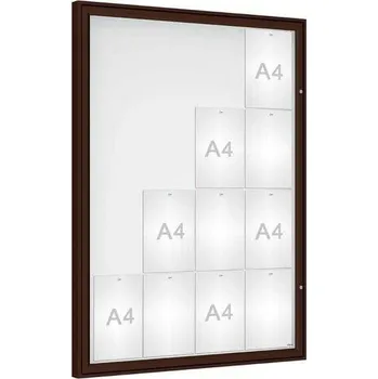 Informační tabulka Venkovní vitrína Classique, 16 x A4, plexi, hnědá + doprava zdarma