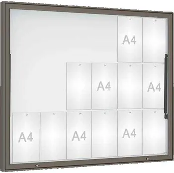 Informační tabulka Venkovní vitrína Classique, 18 x A4, plexi, šedá PRO + doprava zdarma