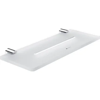 Koupelnový nábytek Police do koupelny s otvory, bílá matná plexiglass, úchyty chrom, 30 cm NIMCO IXI police BR X430-26 Nimco