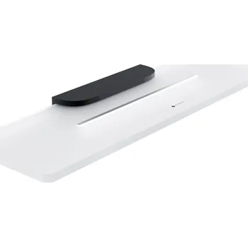 Koupelnový nábytek Police do koupelny s otvory, bílá matná plexiglass, úchyty černá matná, 40 cm NIMCO IXI police NKC X440-90 Nimco