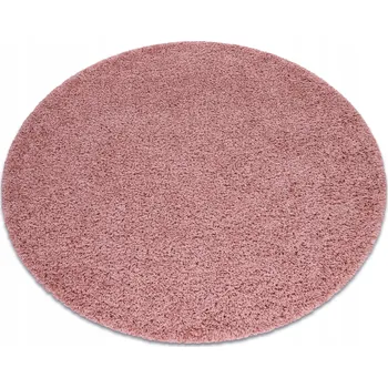 Koberec KOBEREC shaggy SOFFI KRUH 160 cm silný RŮŽOVÝ LOŽNICE OBÝVACÍ POKOJ HLADKÝ #AF211