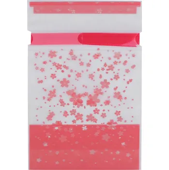 Sáček na potraviny Sáček s atlasovou stuhou 15x23 cm Varianta: 2 transparent květ, Balení: 5 ks