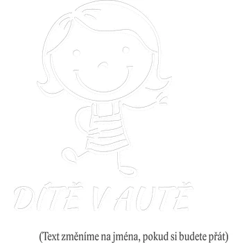 Samolepicí dekorace na vozidlo Dítě v autě holčičkamává samolepka na auto - modrá tmavá / 10x12 cm