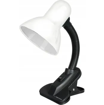 Lampička STOJÍKOVÁ LAMPA NA STŮL NOČNÍ LED ŽÁROVKA E27 S KLIPEM PRO UPEVNĚNÍ, BÍLÁ