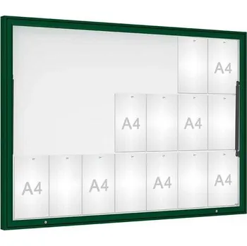 Informační tabulka Venkovní vitrína Classique, 21 x A4, sklo, zelená + doprava zdarma
