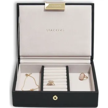 Šperkovnice Šperkovnice pro prstýnky, náušnice i drobné šperky Stackers Black Mini Lid | Černý 75466