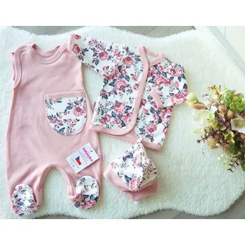 Kojenecká souprava AMÁLKA Bavlněná souprava s květy Velikost: 74