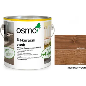 Olej na dřevo OSMO - dekorační vosk - transparentní odstíny, 3138-mahagon - 375 ml