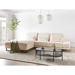 Pravá rohová pohovka béžová manšestrové čalounění ocelové nohy nastavitelné boční područky a opěradlo nábytek do obývacího pokoje Beliani