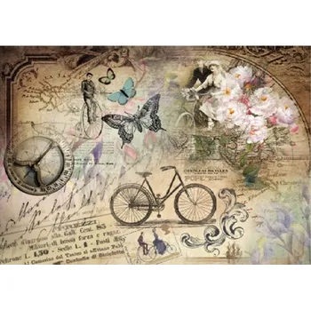 Umělecký papír Rýžový papír A4 -639 - Vintage kolo - Cadence