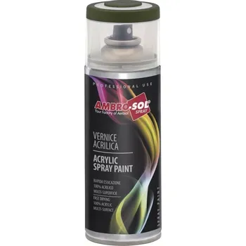 Barva ve spreji Víceúčelová armádní matná akrylová maskovací barva ve spreji AMBRO-SOL Army Green Multipurpose Acrylic Paint 400 ml
