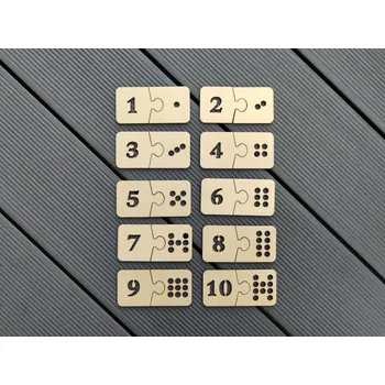 Dřevěná hračka Vyřezávané dřevěné puzzle s čísly D-decor