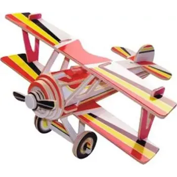 ostatní stavebnice Woodcraft Dřevěné 3D puzzle Dvouplošník barevný