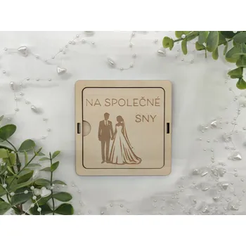 Dárková krabička D-decor Svatební krabička na peníze malá D-decor - Na společné sny