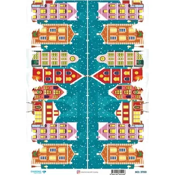 Umělecký papír Rýžový papír A3 - 184 - Modrá vánoční ulička A3 Diamond