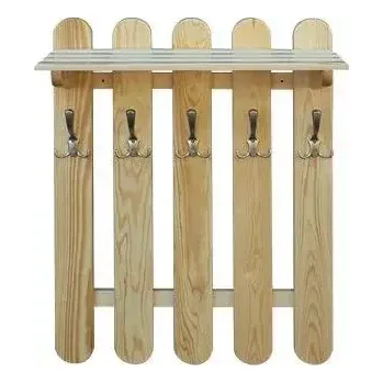 Věšák Dřevěná stěna - věšák s policí DT 352 60x80x29 cm borovice masiv