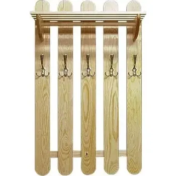 Věšák Dřevěná stěna - věšák s policí DT 348 60x100x33 cm borovice masiv